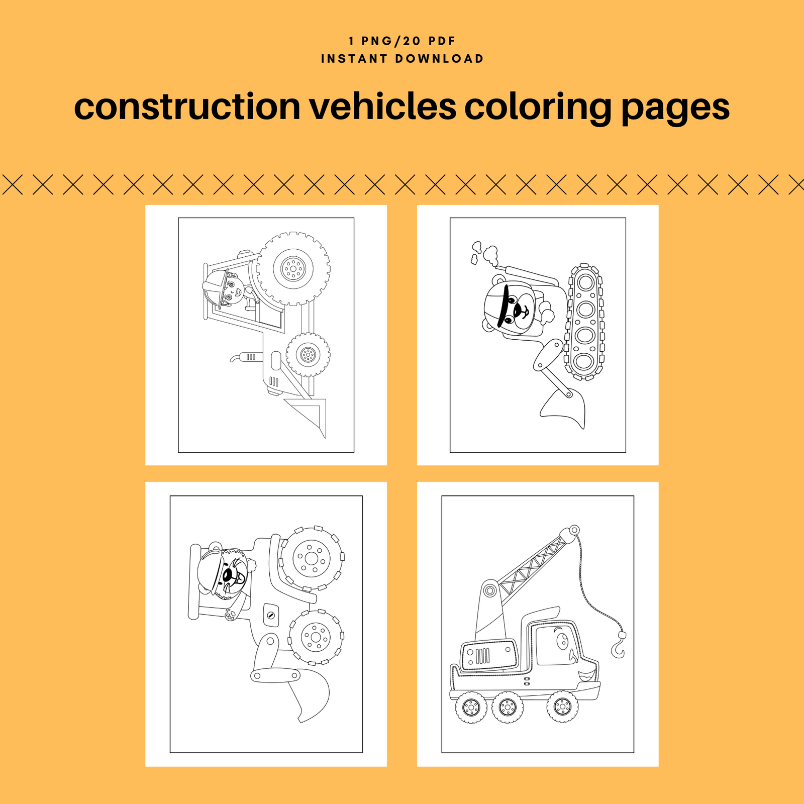 construction vehicles coloring pages